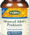 Flora Advanced Adult'S Blend Probiotic Seven Seniorspecific Strains Gluten Raw Probiotic With 34 Billion Cells 30 Capsules