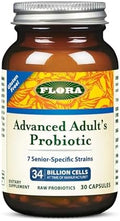 Flora Advanced Adult'S Blend Probiotic Seven Seniorspecific Strains Gluten Raw Probiotic With 34 Billion Cells 30 Capsules