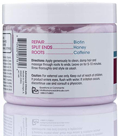 Advanced Clinicals Biotin Hair Repair Mask + Keratin Strengthening + Smoothing Hair Mask Bundle
