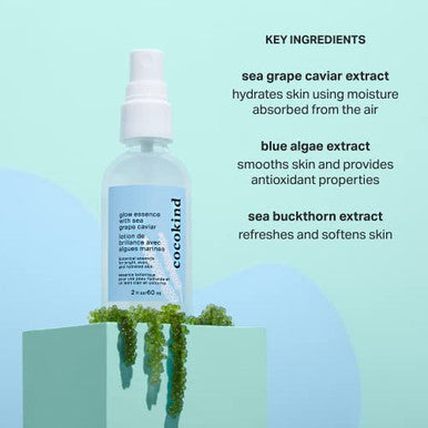 Cocokind Glow Essence With Sea Grape CaviarHydrating Primer And Facial MistFacial Moisturizer With Sea BuckthornLinoleic AcidAnd Vitamin E