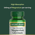 Nature's Bounty High Absorption Magnesium Glycinate For Supporting Muscle Relaxation And Bone Heart & Nerve Health Non-Gmo Gluten- Vegetarian /60 Servings 240 Mg 120 Count