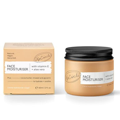 Up Circle Face Moisturiser With Argan Powder 1.7Oz - Nourishing Day Cream - Vitamin E Aloe Vera Glycerin Shea + Coconut Butter - Natural Vegan + Cruelty