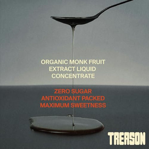 Treason, 100% Monk Fruit Liquid, Without Erythritol or Allulose, Keto Friendly, Non-GMO, Zero Sugar, 340 Servings, 100ml