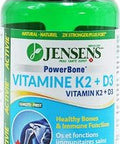 PowerBone: Healthy Bones & Osteoporosis Prevention - Vitamin K2 + D3 - Healthy Bones + Immune Function by Jensens (60 vegecaps)