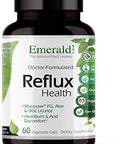 Emerald Labs Reflux Health - Indigestion & Heartburn Relief With Mucosave Fg, Dgl, Aloe Vera, Probiotics, Digestive Enzymes & More - 60 Vegetable Capsules (30-Day Supply)