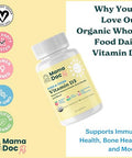 Mamadoc Rx Certified Organic Kids And Teens Whole Food Vitamin D3 Chewables | 800 Iu | Sugar Free Vegan Free Of 9 Major Allergens | 2 Month Supply | Ages 3+