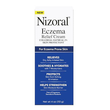 Nizoral Eczema Relief Cream Relieves Dry Itchy Irritated Skin Soothes And Hydrates With 7 Moisturizers Colloidal Oatmeal 2% 4 Fl Oz