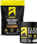 Ascent 100% Whey Protein Powder, Chocolate Peanut Butter 2 Lb & Creatine Monohydrate Powder, Unflavored 45 Servings