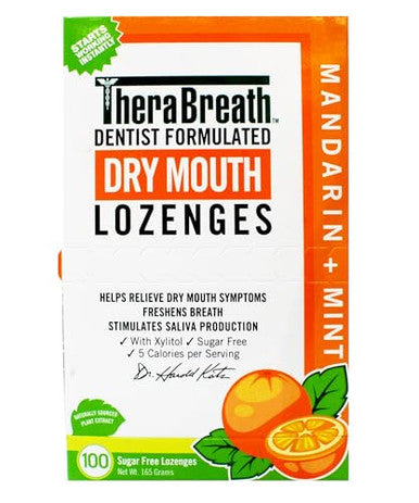 Therabreath Dry Mouth Lozenges Kit Mandarin Mint And Tart Berry Eachsugar Xylitol Formula Saliva Support Flavor Variety 100 Ct