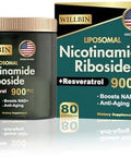 Nad+ Supplement - Liposomal Nicotinamide Riboside, Resveratrol, Quercetin High Purity Nad Supplement For Anti-Aging, Energy, Focus - 80 Capsules (40 Serving)