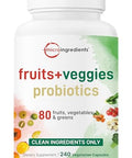 Micro Ingredients Fruit And Veggies Supplement With Probiotics 240 Vegetarian Capsules 80 Super Greens & Fruits Complex Immune Gut & Digestive Health Support