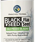 Amazing Herbs Black Seed And Flax Seed Oil Blend, 16 Fluid Ounce