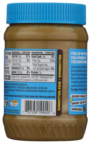 Sunbutter Natural Crunch Sunflower Seed Spread 16 Ounce
