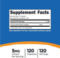 Nutricost Lithium Orotate 5Mg 120 Capsules Veggie Caps Nongmo Gluten