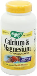 Nature'S Way Calcium & Magnesium Mineral Complex, Supports Bone Health & Muscle Function, 750 Mg Per 3-Capsule Serving, 250 Capsules (Packaging May Vary)