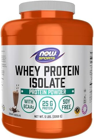 Now Foods Sports Nutrition Whey Protein Isolate 25 G With Bcaas Creamy Chocolate Powder 5Pound