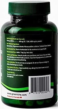 Greeniche Moringa Oleifera - 60 Vegetarian Capsules Natural and Organic Source of antioxidants / Source d'antioxydants Non GMO, Soy Free, Gluten Free Halal and Kosher Certified