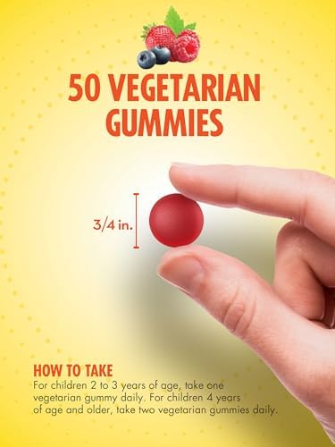 Sundance Kids Multivitamin Gummies with Vitamins D3 C B12 and Zinc 50 Count Mixed Berry Flavor Vegetarian NonGMO and Gluten Free Supplement