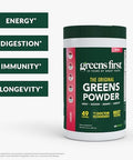 Greens First Original Greens Powder 49 Superfoods Organic Fruits & Veggies Prebiotics (Berry 60 Servings)