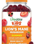 Lifeable Lions Mane Gummies For Kids Great Tasting Lions Mane Mushroom Supplement Vegan Kosher Nongmo Kids Mushroom Gummies Brain Support 60 Count