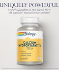 Solaray Calcium Hydroxyapatite 1000mg Calcium Supplements for Women and Men Hydroxyapatite Powder Capsules Healthy Teeth and Bone Support 120 Capsules