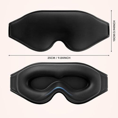 Arvyne Sleep Mask For Side Sleepers 100% Blackout Eye Mask For Sleeping With 3D Deep Contoured Cups Zero Pressure Lash-Friendly Adjustable Light Blocking Travel Mask For Men & Women Black