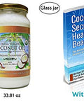Coconut Country Living's Extra Virgin Coconut Oil in Glass Jar- Cold Pressed, Unrefined organic Superfood for Hair, Skin, Beauty, Cooking - Keto & Paleo Diet Friendly - 33.81 oz