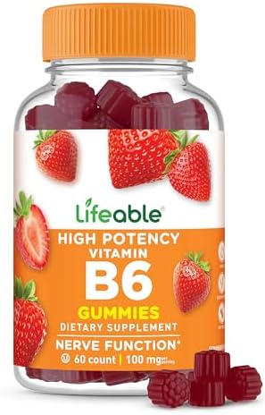 Lifeable Vitamin B6 Gummies 100Mg Great Tasting Vit B6 Supplement Vegan B6 Vitamins For Nerve Support Supplement Vitamin B 6 For Adults Men Women 60 Gummies (Pack Of 2)