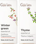 Gya Labs Wintergreen Essential Oil For Diffuser & Thyme Oil For Hair Set - Aromatherapy Grade Essential Oils Set - Gya Labs