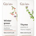 Gya Labs Wintergreen Essential Oil For Diffuser & Thyme Oil For Hair Set - Aromatherapy Grade Essential Oils Set - Gya Labs