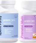 Premom Male Sperm Fortify Capsules Male Fertility Supplements For Men Prenatal Vitamins For Women Bundle " Conception For Her Multivitamin " 120 Count