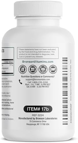 Bronson Triple Magnesium Complex Maximum Coverage 300mg NonGMO Formula 250 Tablets