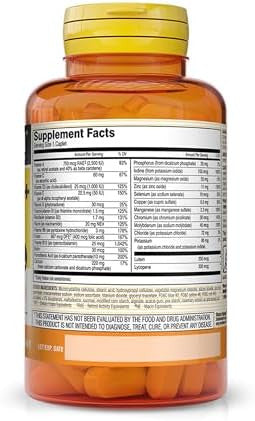 Mason Natural Vitrum 50 + Adultmulti Iron Vitamins A C D E K B Folate Calcium Iron Zinc Potassium Magnesium 100 Tablets
