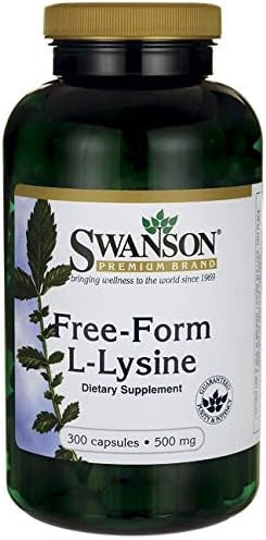 Swanson Form L-Lysine - Natural Supplement Promoting Stress Support & Nervous System Health - May Promote Calm Mood & Relaxation - (300 Capsules 500mg Each)