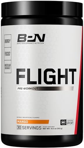 Bare Performance Nutrition Bpn Flight Pre Workout Supports Energy And Mental Focus Improved Endurance & Muscle Pumps With Carnosyn Beta Alanine Prickly Pear 30 Servings