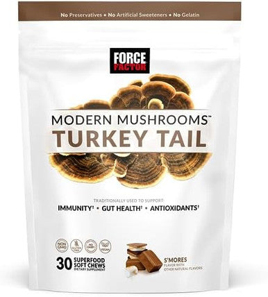 Force Factor Modern Mushrooms Soft Chews Turkey Tail Mushroom Supplement To Support Immunity Digestive Health And Vitality Antioxidants Supplement Delicious S Mores Flavor 30 Soft Chews