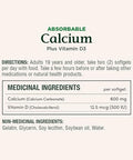 Nature's Bounty Absorbable Calcium Plus Vitamin D3 1000Iu 1200Mg 200 Count