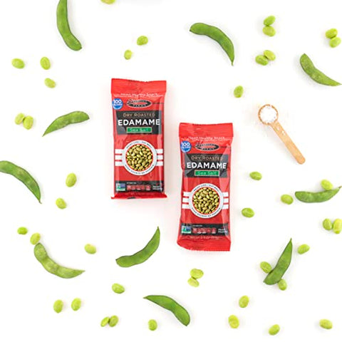 Seapoint Farms Dry Roasted Edamame Sea Salt Vegan GlutenFree Kosher and NonGMO Crunchy Snack for Healthy Snacking 100 Calorie Snack Pack (12 Boxes)