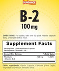 Sundance Vitamin B2 100Mg 100 Capsules Essential Vitamin Supplement Nongmo And Gluten Formula