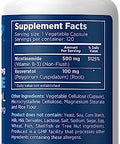 Nicotinamide 500 Mg With Resveratrol 100 Mg 120 Veggie Capsules - Vitamin B3 No-Flush, Non-Gmo, Gluten-Free, Made In Usa