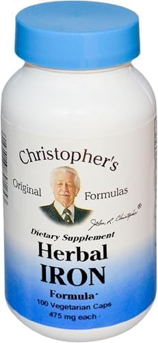 Dr. Christopher'S Original Formulas Herbal Iron Formula 450 Mg. 100 Vegetarian Capsules