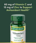 NatureS Bounty Vitamin C + Zinc Vitamin Supplement Supports Immune Health 60 Mg 60 Tablets