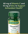 Nature'S Bounty Vitamin C Zinc Vitamin Supplement Supports Immune Health 60 Mg 60 Tablets