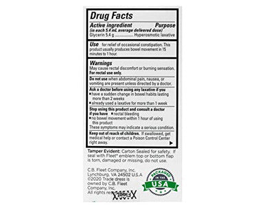 Fleet Marble Medical Fleet Liquid Glycerin Suppositories 4 Each (Pack Of 3)