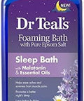 Dr. Teals Pure Epsom Salt Foaming Bath Variety Set (2 Pack 68Oz Total) Soothe & Sleep Lavender & Sleep Bath With Melatonin Essential Oils Relieve Stress Promote Better Sleep