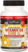 High Strength Vitamin D3 5000 Iu 125 Mcg (1 Year Supply) Plus 40 Billion Cfu Daily Probiotic Supplement (2 Month Supply)