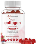 Micro Ingredients Multi Collagen Peptides 120 Collagen Gummies Type IIiIiiVX Protein With Biotin Hyaluronic Acid & Vitamin C Complex Pomegranate & Berry Flavored Sugar Free Non-Gmo