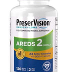 Preservision Areds 2 Eye Vitamin & Mineral Supplement With Ocusorb 120 Vegan Soft Gels Contains Lutein Zeaxanthin Vitamin C & E Zinc & Copper Eye Health Supplements For Adults