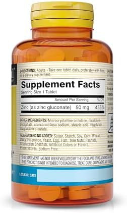 Mason Natural Zinc 50 Mg - Improved Immune System Function, Supports Antioxidant Health, Aids Absorption Of B Vitamins, 100 Tablets (Pack Of 3)