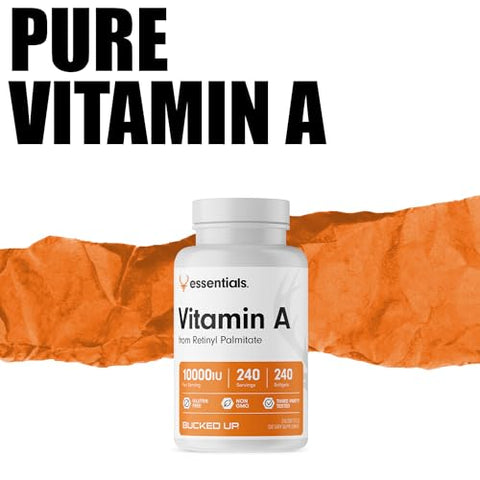 Bucked Up Vitamin A 10000IU Per Serving Essentials 240 Servings 240 Softgels
